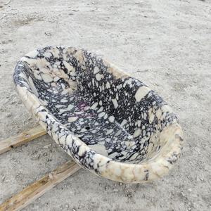 カスタムCalacatta Viola大理石バスタブ手作り天然石浴槽現代的なバスルームデザイン - Product Image 4