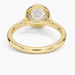 Bague de fiançailles solitaire en or massif 10k 14k avec diamant de laboratoire IGI 2 carats D VS1 serti clos, bijoux fins - Product Image 3