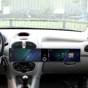 Autoradio multimédia GPS Navi sans fil CarPlay avec écran double 12,3 pouces Android pour Peugeot <span class=keywords><strong>206</strong></span> 2002-2010, unité principale radio DSP - Product Image 1
