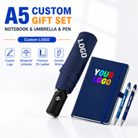 Carnet d'affaires A5 en stock, parapluie, stylo, logo personnalisé, carnet d'entreprise personnalisé, fabrication sur mesure