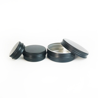 Boîtes en aluminium noir mat à couvercle à vis rondes multi-spécifications de 50 ml, 80 ml, 100 ml pour crème capillaire
