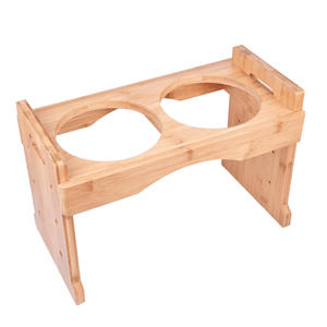 Ahşap <span class=keywords><strong>pet</strong></span> masa katı ahşap hayvan mama kabı raf özelleştirilebilir kedi ve köpek yiyecek tepsisi raf - Product Image 3