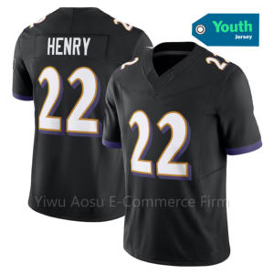 2025 युवा गंटीमोर फुटबॉल जर्सी 0 स्मिथ 8 लामर जैकसन 22 डरिक हैनरी 4 फूल सिगए - Product Image 3