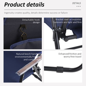 Chaise pliante d'extérieur pour deux personnes, légère, double siège, robuste, avec poche arrière, idéale pour le camping - Product Image 5