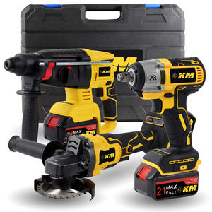 Juego de herramientas inalámbricas Km de 3 piezas, 20V Max, con batería, martillo eléctrico, llave inglesa, amoladora angular, con estuche, para renovación del hogar y reparación de automóviles - Product Image 4