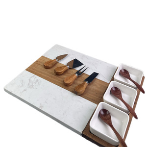 Ensemble <span class=keywords><strong>de</strong></span> plateaux à gâteau rectangulaires en bois d'acacia écologique, plateau à <span class=keywords><strong>fromage</strong></span>, plateau <span class=keywords><strong>de</strong></span> service avec accessoires, épaisseur <span class=keywords><strong>de</strong></span> 1,3 cm, origine CN/FUJ - Product Image 6