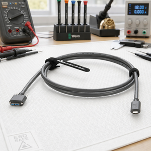 Kabel USB 3.1 Kamera Industri USB-C ke Micro-B dengan Pengunci Sekrup untuk Peralatan Inspeksi Visi Robotik Transfer Data 5Gbps - Product Image 1