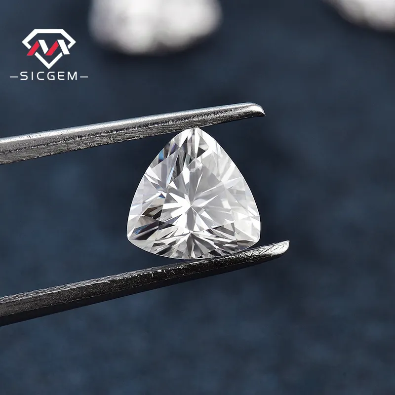최고 품질 Moissanite 느슨한 VVS 화이트 드 학년 CVD 보석 삼각형 조 컷 합성 다이아몬드