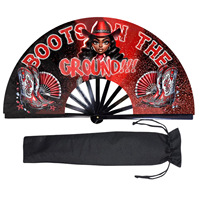 Éventail pliant de danse Kung Fu de style euro-américain, 33 cm, imprimé polyester, pour la danse américaine et espagnole, produit transfrontalier très vendu