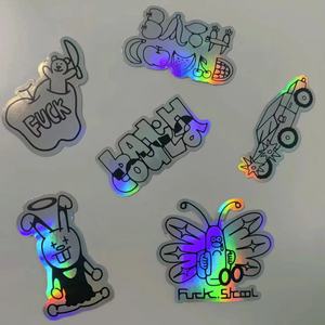 Tự dính UV không thấm nước Holographic Sticker Anime vsco sạch PVC nhãn biểu tượng tùy chỉnh chết cắt vinyl dán - Product Image 4