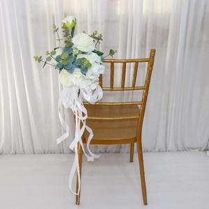 ET193 Accessoires de Mariage Chaise Déco Décor <span class=keywords><strong>Fleurs</strong></span> de Rose Poussière Chaise de Mariage Artificielle Dos Fleur Pour Événements Chaise de Mariage - Product Image 6