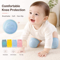 Chaussettes antidérapantes en coton pour bébé avec coussinets de protection genoux et coudes, motif dessin animé tricoté avec points en silicone, idéales pour l'automne et les tout-petits