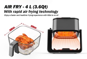 신형 고품질 1500와트 디지털 에어프라이어 맞춤형 플립 커버 스마트 에어프라이어 - Product Image 4