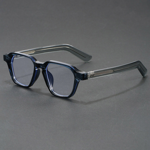Marcos de ojos sólidos duraderos para hombres, bloqueador de luz azul, inserto de Metal, Retro, cuadrado pequeño, Tawny Blue <span class=keywords><strong>Optica</strong></span> 2025 - Product Image 3