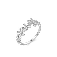 Prix de gros usine Bagues pour femmes en argent sterling 925, bijoux fins, zircon classique, motif fleur marguerite