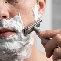 Rasoir de sécurité professionnel en acier inoxydable sablé, à double tranchant et peigne fermé, classique, pour le corps entier