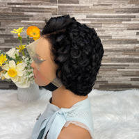 Perruque Lace Front Courte Bouclée Entièrement Tissée à la Main OEM Choima 13x4 avec Densité 100%-130% et Options Multicolores Rose Wrap