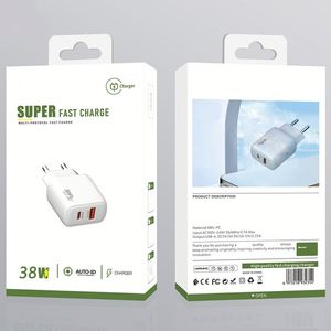 อะแดปเตอร์แปลงไฟแบบสองพอร์ต A+C 38W รองรับมาตรฐาน US EU UK QC3.0 PD สำหรับชาร์จโทรศัพท์ รองรับโปรโตคอลการชาร์จเร็วแบบเต็มรูปแบบ  อะแดปเตอร์ชาร์จแบบเสียบผนัง USB Type C - Product Image 4