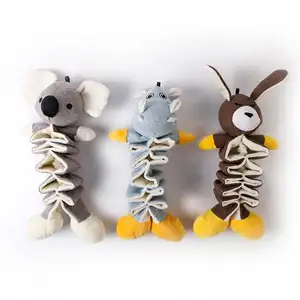 Newly Designed Wholesale Pet Chew Interactive Design Feeling Plush Animal Doll Fun Vocal Toys