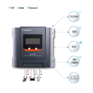 Contrôleur de charge solaire MPPT Lumiax 30A 12V 24V à entrée PV unique pour système de stockage d'énergie solaire domestique - Product Image 5