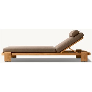 Bán Hot biệt thự nhà ngoài trời Chaise phòng chờ ghế Lounger giường gỗ tếch đồ nội thất Patio - Product Image 3