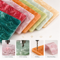 Panneau décoratif en acrylique coulé nacré, découpe sur mesure pour boîtes cadeaux, artisanat, présentoirs, découpe laser et usinage CNC