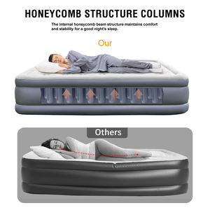 Fabrikskundenspezifisches Selbstaufblasendes Luftbett mit Eingebauter Pumpe Faltbares Aufblasbares Bett PVC-Beflockte Luftmatratze - Product Image 4