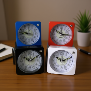<b>Desk</b> <b>Clock</b> Quartz Analog Square Colorful Table <b>Clock</b> For Home Office Decor - Product Image 3