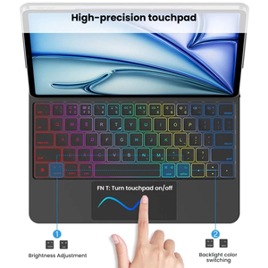 Nuevo Teclado Mágico para <span class=keywords><strong>iPad</strong></span> <span class=keywords><strong>Pro</strong></span> 11/10.9/<span class=keywords><strong>12.9</strong></span>/13 Pulgadas, Delgado, Magnético, Inalámbrico, Retroiluminado, con Batería de 500 mAh - Product Image 3