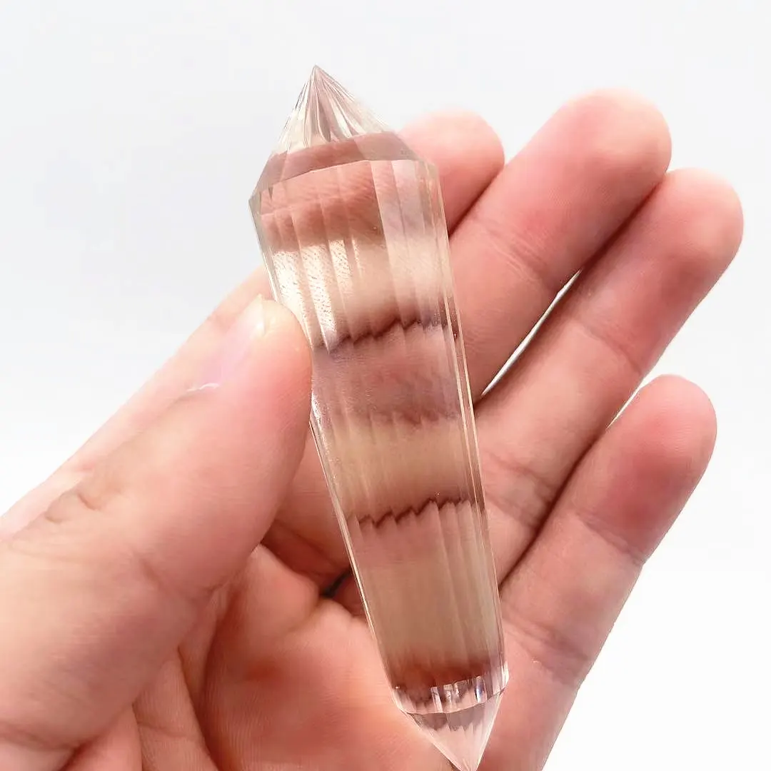 Высококачественные 100% чистые натуральные лечебные палочки для украшения из прозрачного кварцевого кристалла железа с 24 сторонами