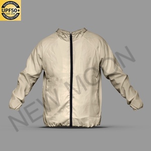 Custom Logo Solid Color Windbreaker <b>Jacket</b> <b>Men</b> <b>Thin</b> Lightweight UV Protection Water Resistant Outdoor Casual Clothing - Product Image 5