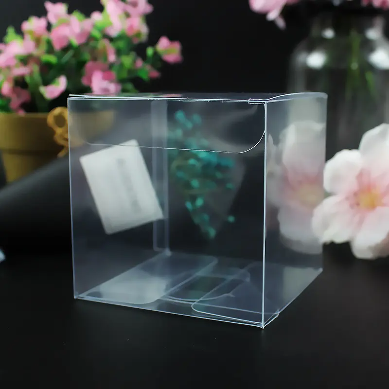 Kotak hadiah asetat persegi panjang transparan kemasan kue peliharaan kristal bening vinil PVC kotak plastik kemasan