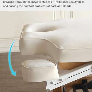 Hochwertige Kosmetikliege mit Holzsockel für Kosmetikstudios, Elektrisch Beheizbare Massage- und Gesichtsbehandlungsliege, 3 Motoren mit Massagefunktion, SPA- und Wimpernliege - Product Image 3