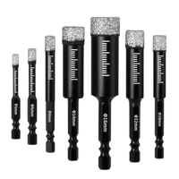 Forets diamantés à tige hexagonale pour perçage de granit, céramique, marbre, carrelage, pierre et verre – Plusieurs tailles disponibles