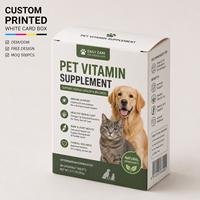 Boîte d'emballage rigide personnalisée en carton ivoire de qualité supérieure, pliable, haute rigidité, pour produits de suppléments vitaminiques pour animaux de compagnie