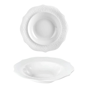 Assiette creuse en porcelaine ALICE LINE DIAM. 23CM BLANC - Product Image 1