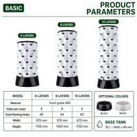 Système de culture hydroponique en tour aéroponique pour jardin intérieur, kit de culture hydroponique avec lampes LED en aluminium