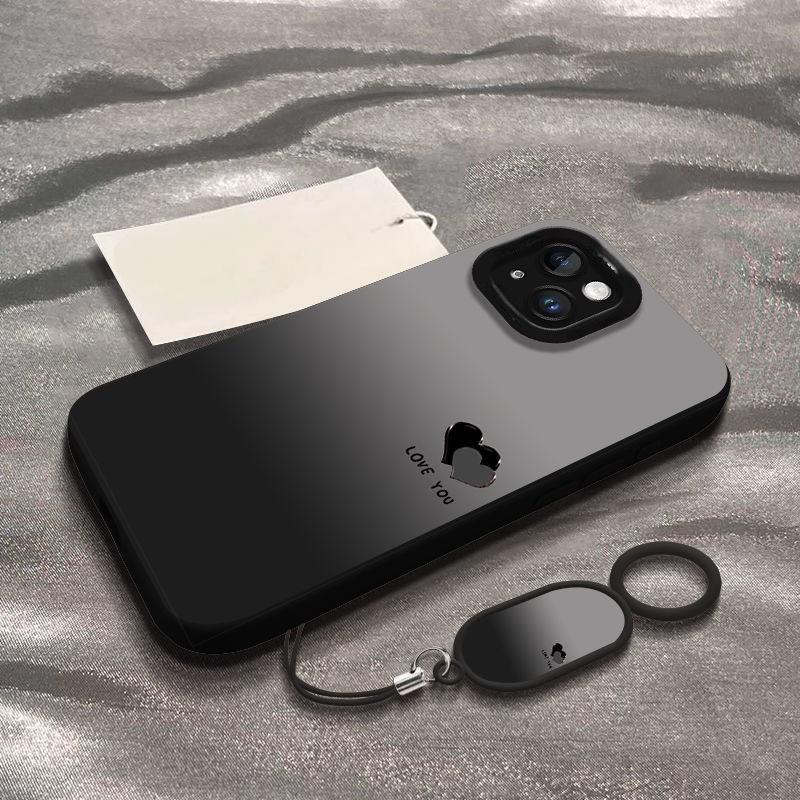 Pupil - Black - Black and White Gradient Heart Ring Buckle