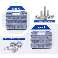 923 Buah Kit Baut dan Mur Allen Baja Tahan Karat, Set Kombinasi Sekrup Soket Hex M4 M5 dan Washer untuk Otomotif & Proyek DIY