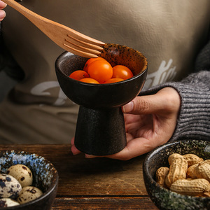 Bol à Dessert à crème glacée en céramique créative pour <span class=keywords><strong>pieds</strong></span> hauts en porcelaine écologique avec gravure vintage pour la cuisson de gâteaux - Product Image 4