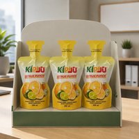 Sachets en plastique personnalisés pour boissons liquides avec paille, pour machine de remplissage de jus en aluminium, pochettes verticales à bec verseur