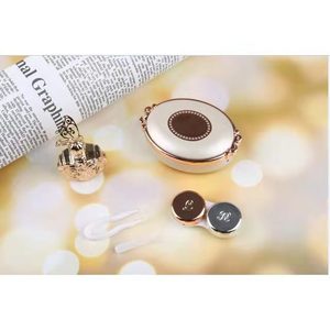 Estuche Redondo Económico para Lentes de Contacto de Color Caramelo con Herramientas de Aplicación, Caja para Parejas con Pinzas y Ventosa - Product Image 4