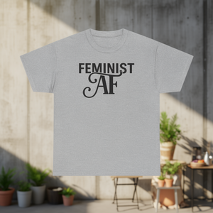 T-shirt Feminist AF grigia unisex, maglietta promozionale - Product Image 3