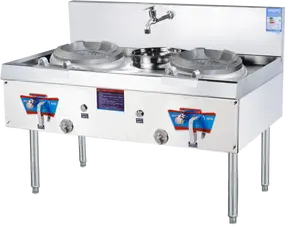 2024 China Manufacturer Factory Price Low Pressure Double Burner With Soup Pot Gas Stove With Electric Cable