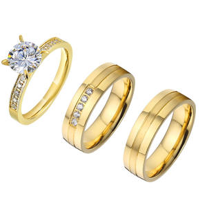 24カラット金メッキメンズ<span class=keywords><strong>Cz</strong></span>ダイヤモンドウェディング婚約指輪セットデザイン卸売価格Bague Femme Anillosアネル - Product Image 3