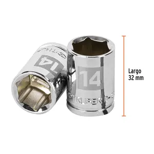 Juego de Llaves de Tubo de 6 Puntas, 14 mm, Accionamiento de 3/8'', Marca TRUPER - Product Image 3