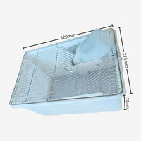 Cage professionnelle pour hamsters vivants, avec dessus en maille d'acier inoxydable, base en plastique PP épaissie, fermeture à bouton-pression, forme rectangulaire