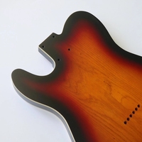 Corps de guitare TL Donlis en aulne finition satinée ivoire avec double binding et sunburst, route de micros standard, pour guitares artisanales