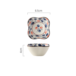 Japanese Retro Floral Shaped Ceramic Sauce Dish Flower Edge Small Appetizer Snack Bowl Support Wholesale Custom - Product Image 5