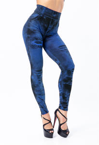 Nuovi pantaloni da donna imitazione Jeans in Denim consumati Leggings Casual a vita alta pantaloni a matita elasticizzati sportivi <span class=keywords><strong>Leggins</strong></span> - Product Image 5